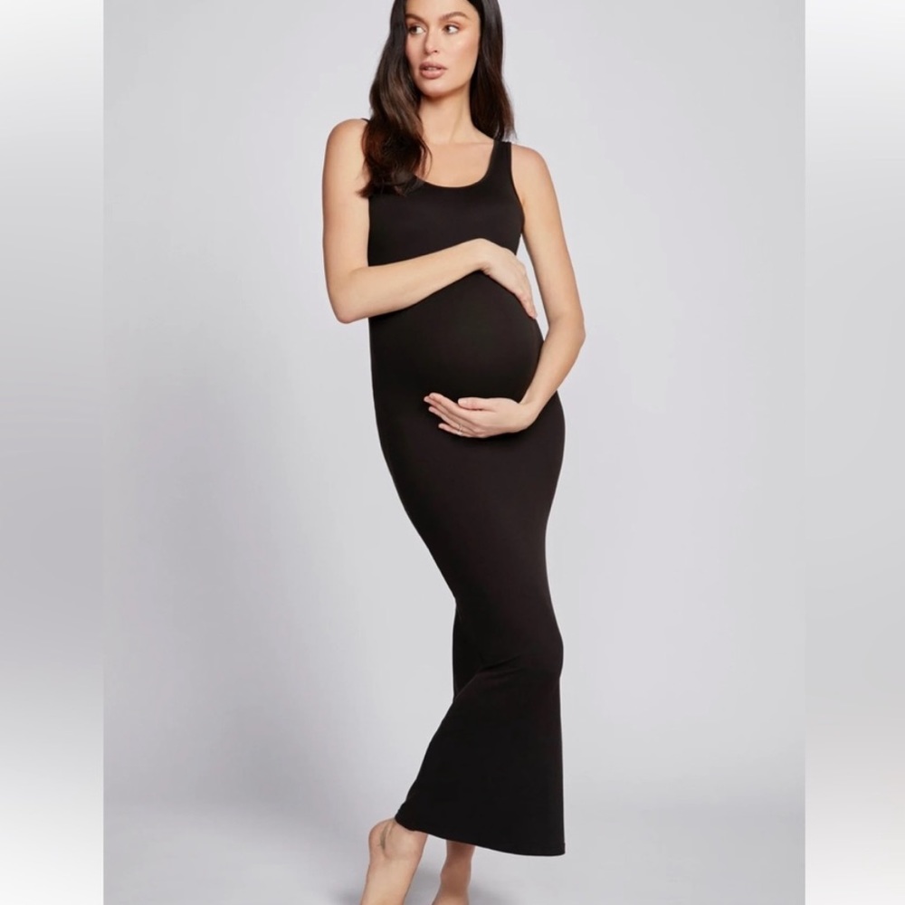 BUMPSUIT The Maternity Midi Tank Dress Black  Brushed Jersey Maternity Size XS